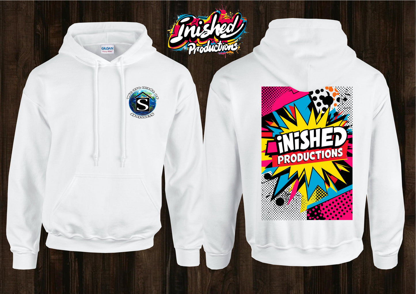 alternate logo unisex white hooded top 62