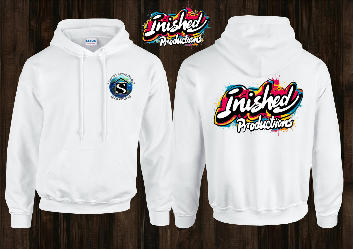 alternate logo unisex white hooded top 64
