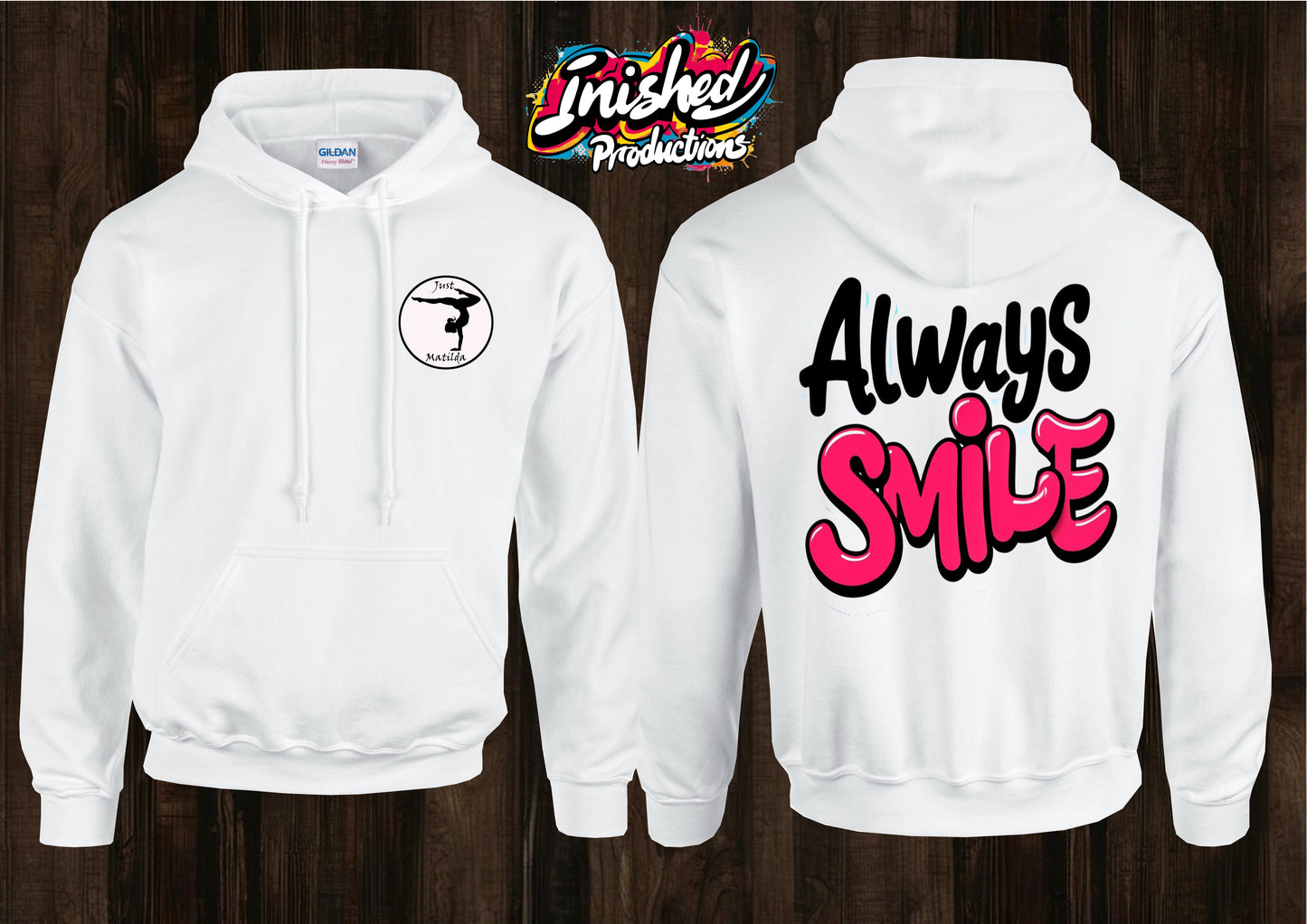Just Matilda Always smile unisex white kids Hooded top 68