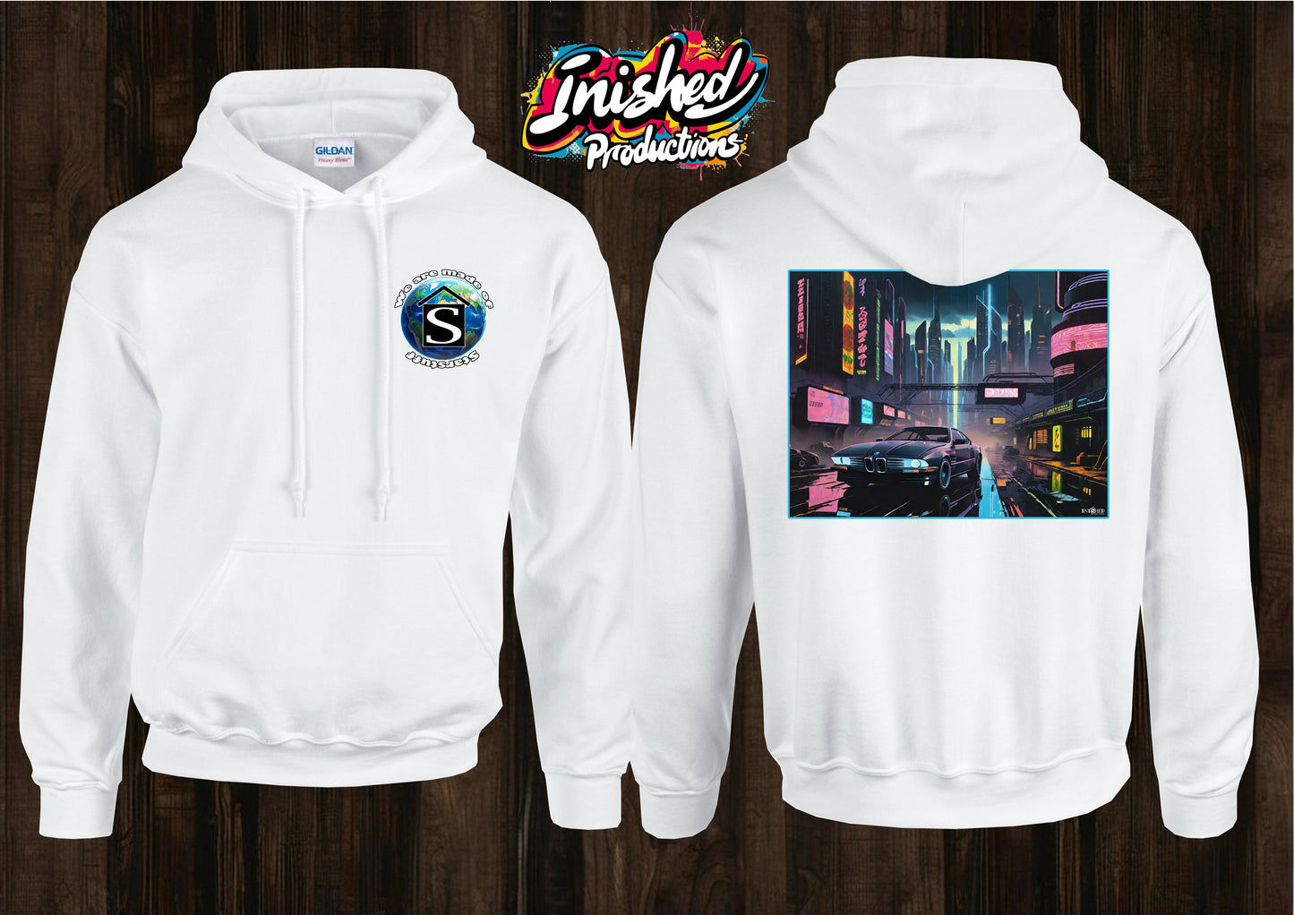 Future car unisex white hooded top 94