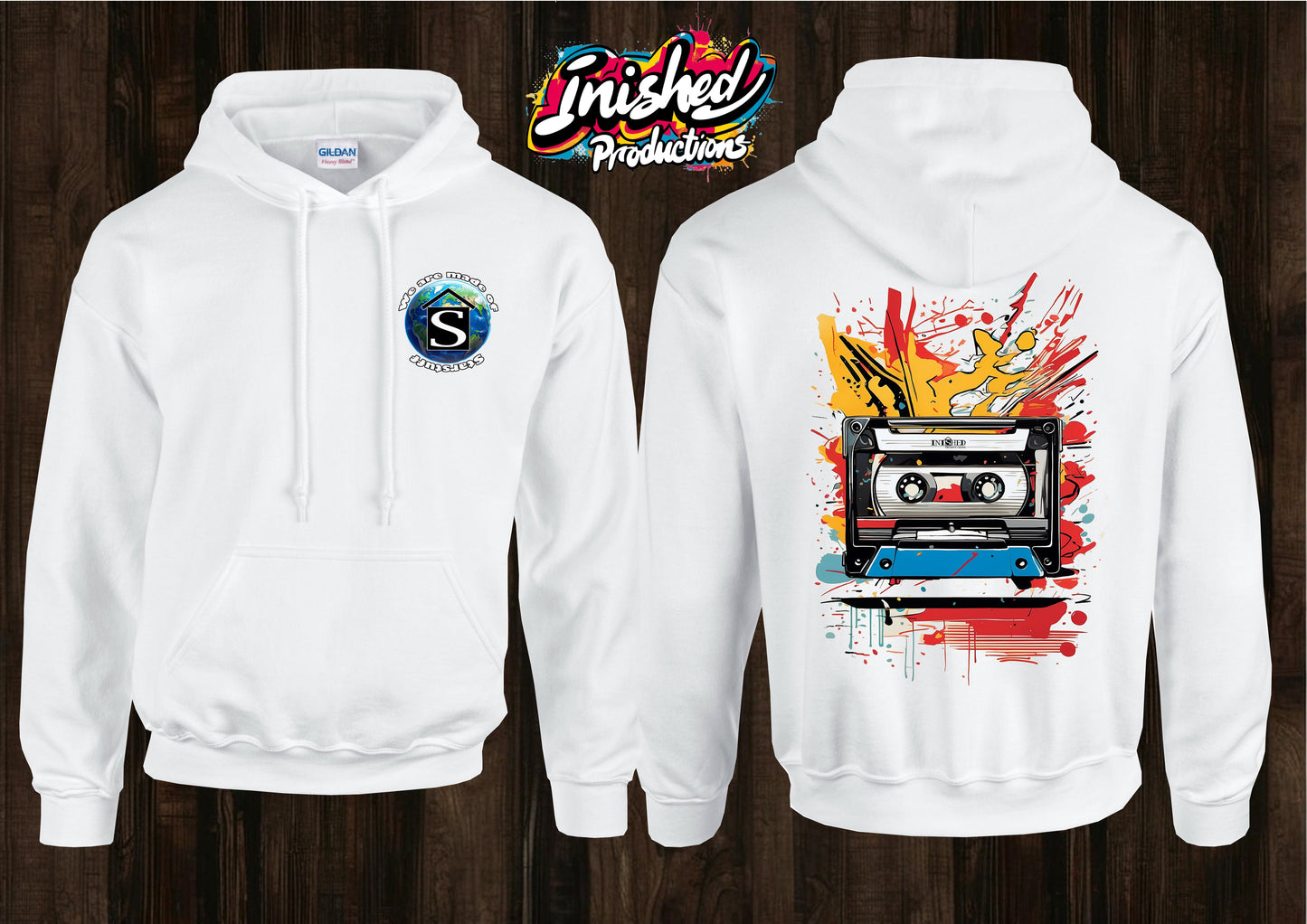 Lichtenstein cassette tape unisex white hooded top 121