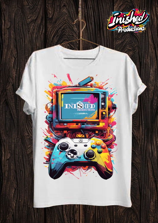 Console controller TV white Unisex short sleeve t-shirt 43