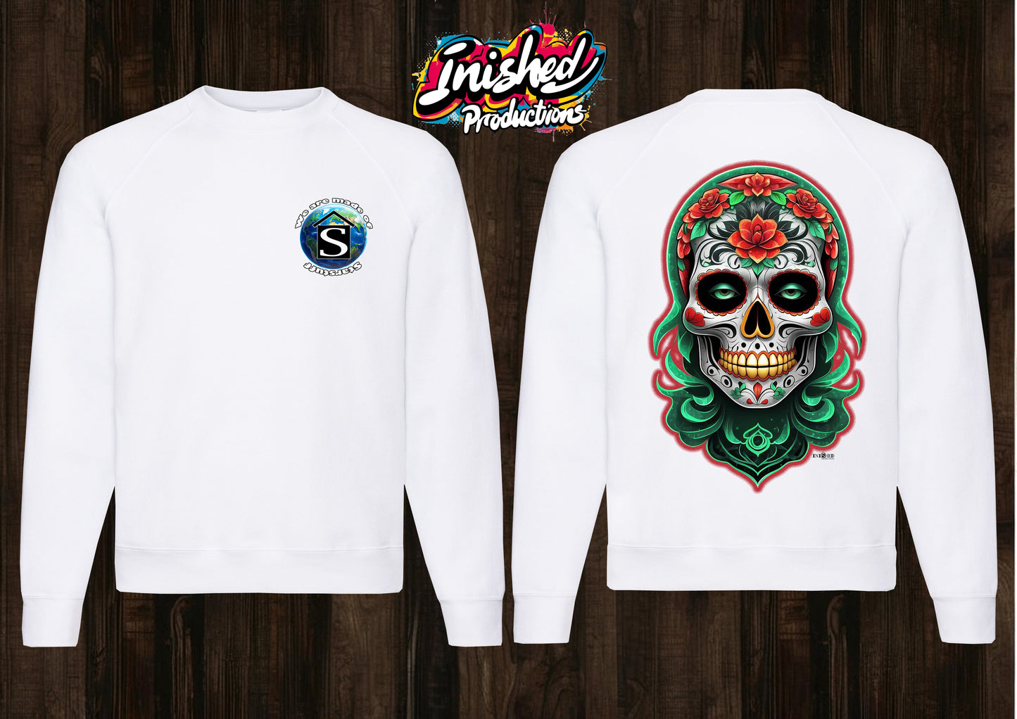 Day of the dead graffiti unisex white Classic Sweatshirt 19
