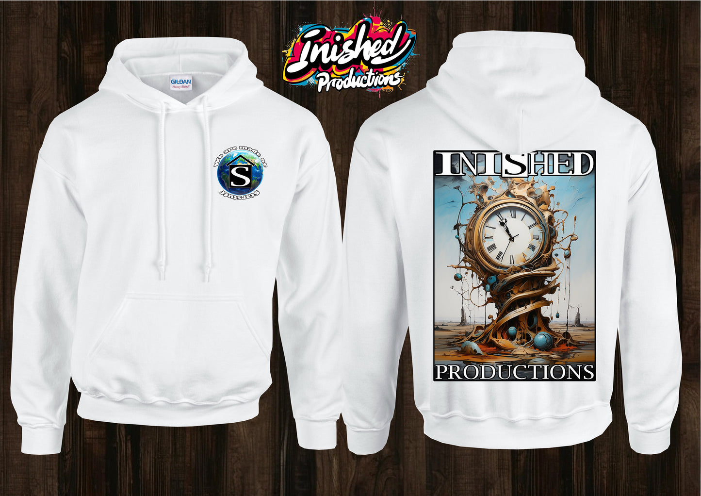 Dali apocalyptic clock unisex white hooded top 28