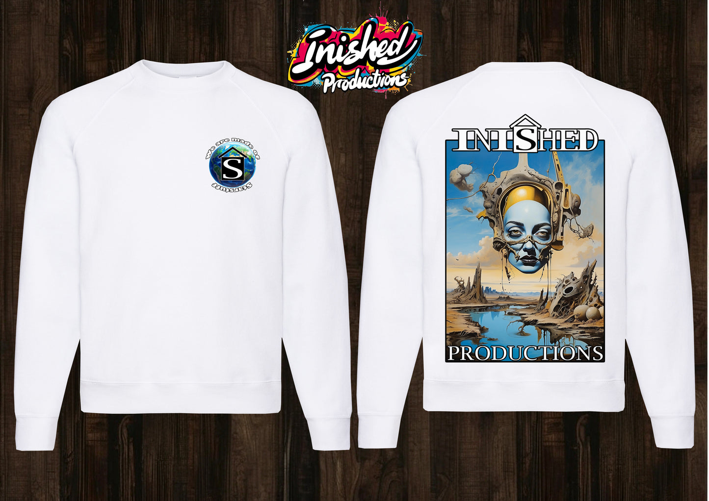 Dali apocalyptic face unisex white Classic Sweatshirt 30