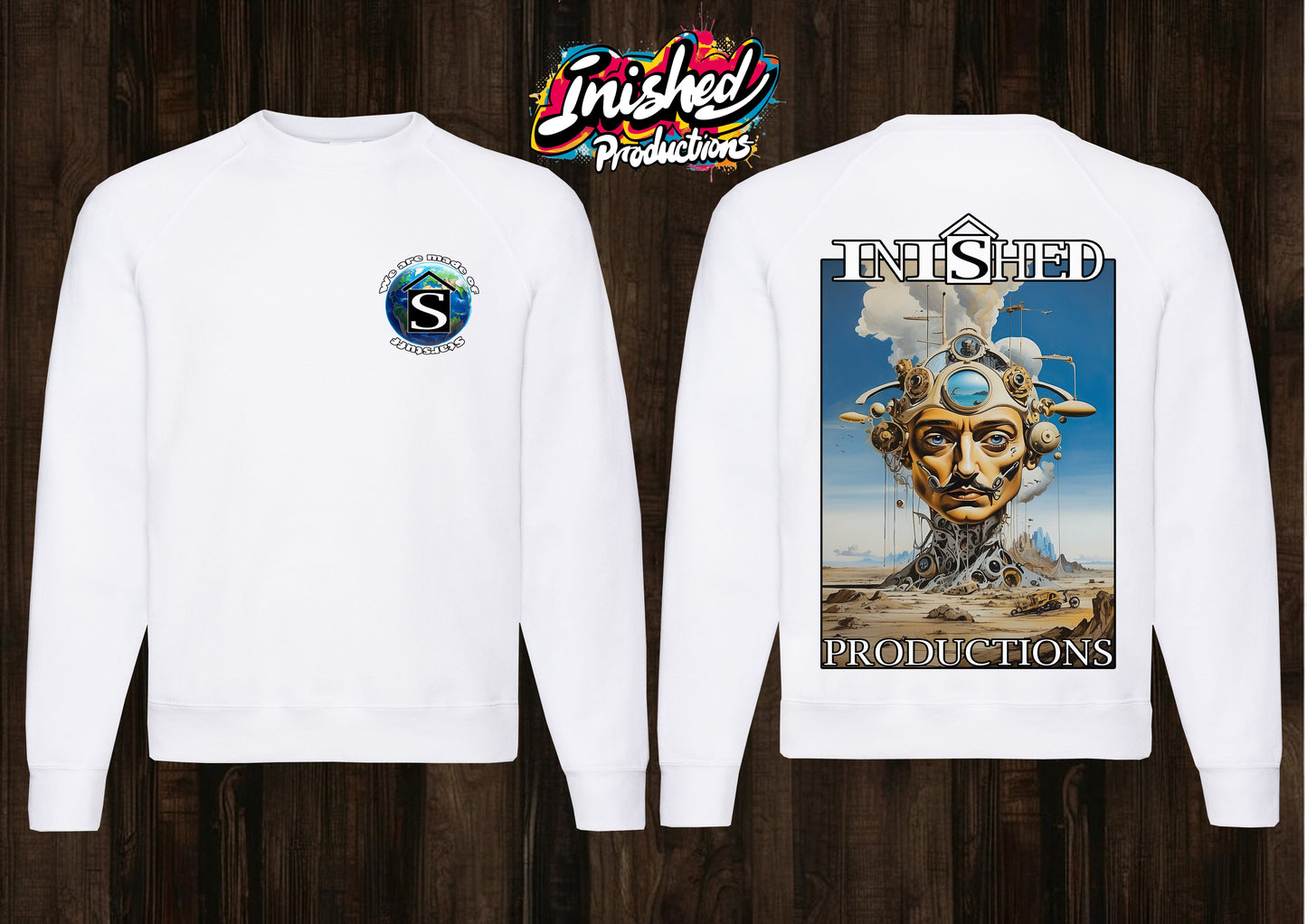 Dali apocalyptic face unisex white Classic Sweatshirt 29