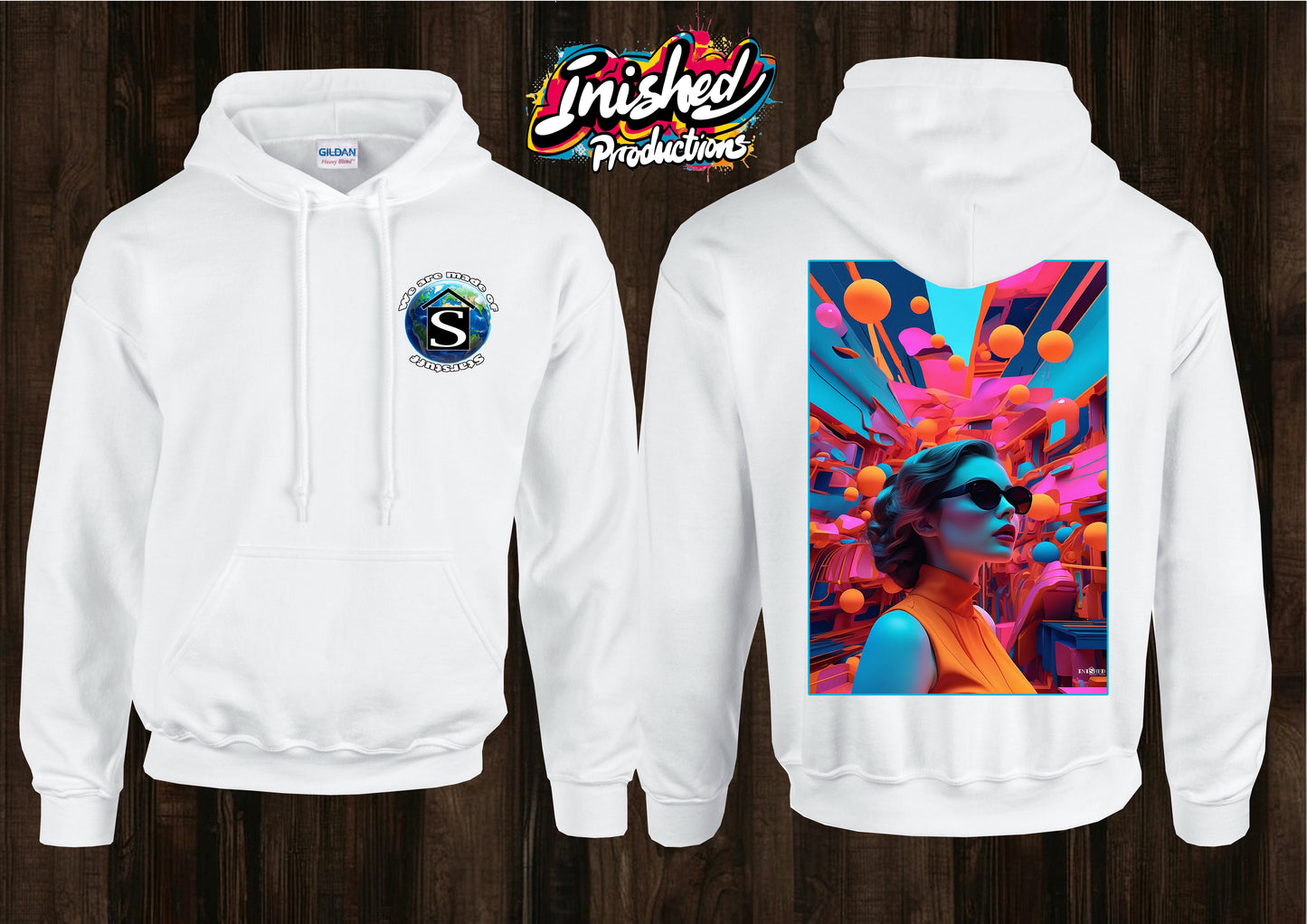 Digital future unisex white hooded top 32