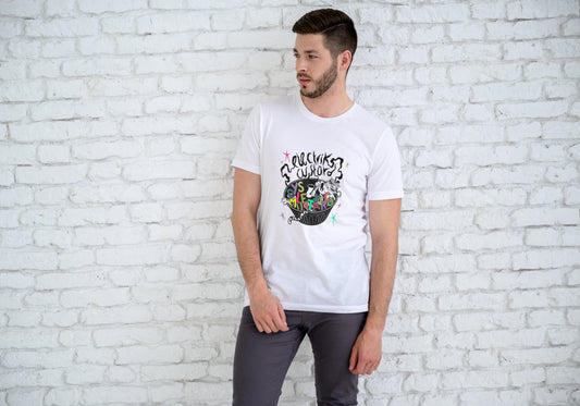 Electrik Custard Style 3 Interactive Unisex white short sleeve T-Shirt