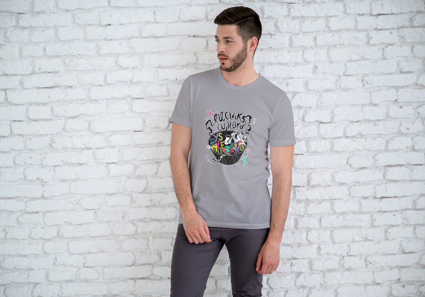Electrik Custard Style 3 Interactive Unisex white short sleeve T-Shirt