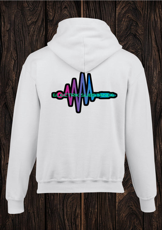 Electrik Substance Style 10 unisex white hooded top
