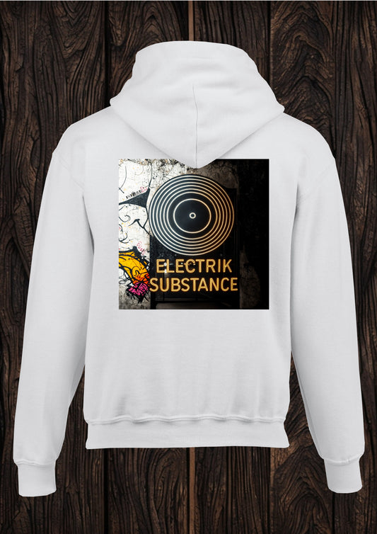 Electrik Substance Style 12 unisex white hooded top