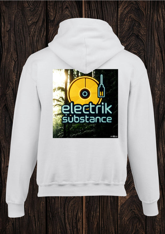 Electrik Substance Style 13 unisex white hooded top