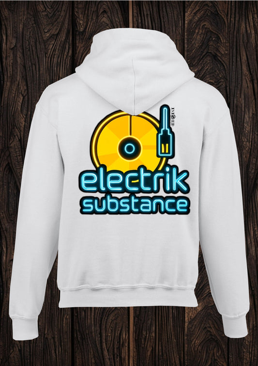 Electrik Substance Style 1 unisex white hooded top