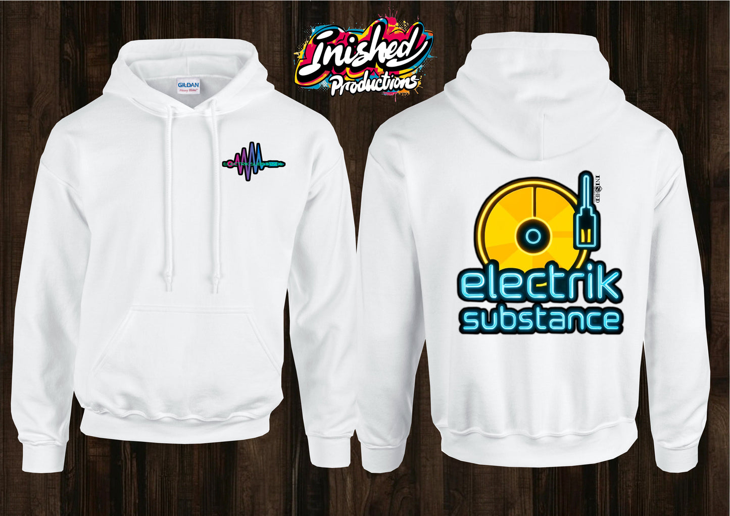 Electrik Substance Style 1 unisex white hooded top