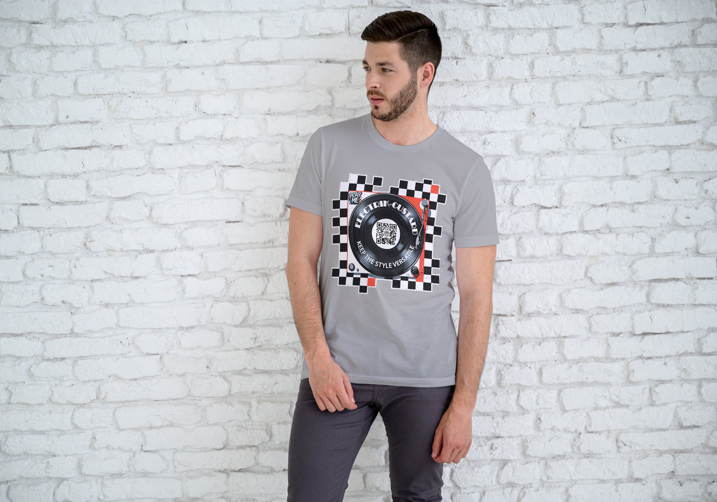Electrik Custard Style 2 Interactive Unisex white short sleeve T-Shirt