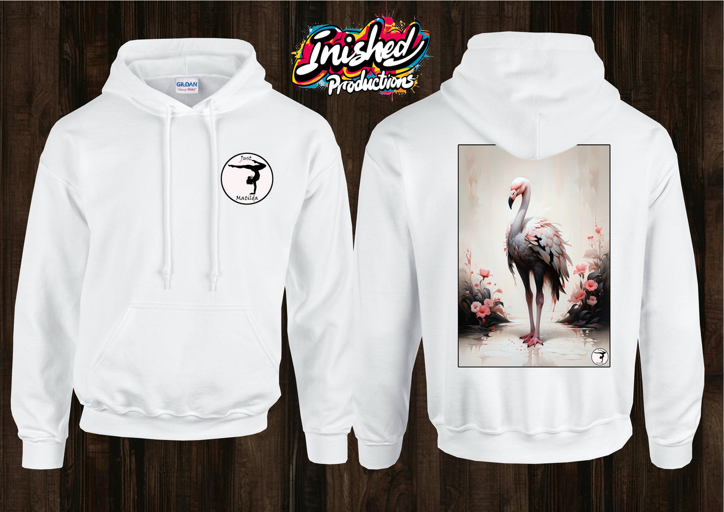 Just Matilda Flamingo unisex white kids Hooded top 71