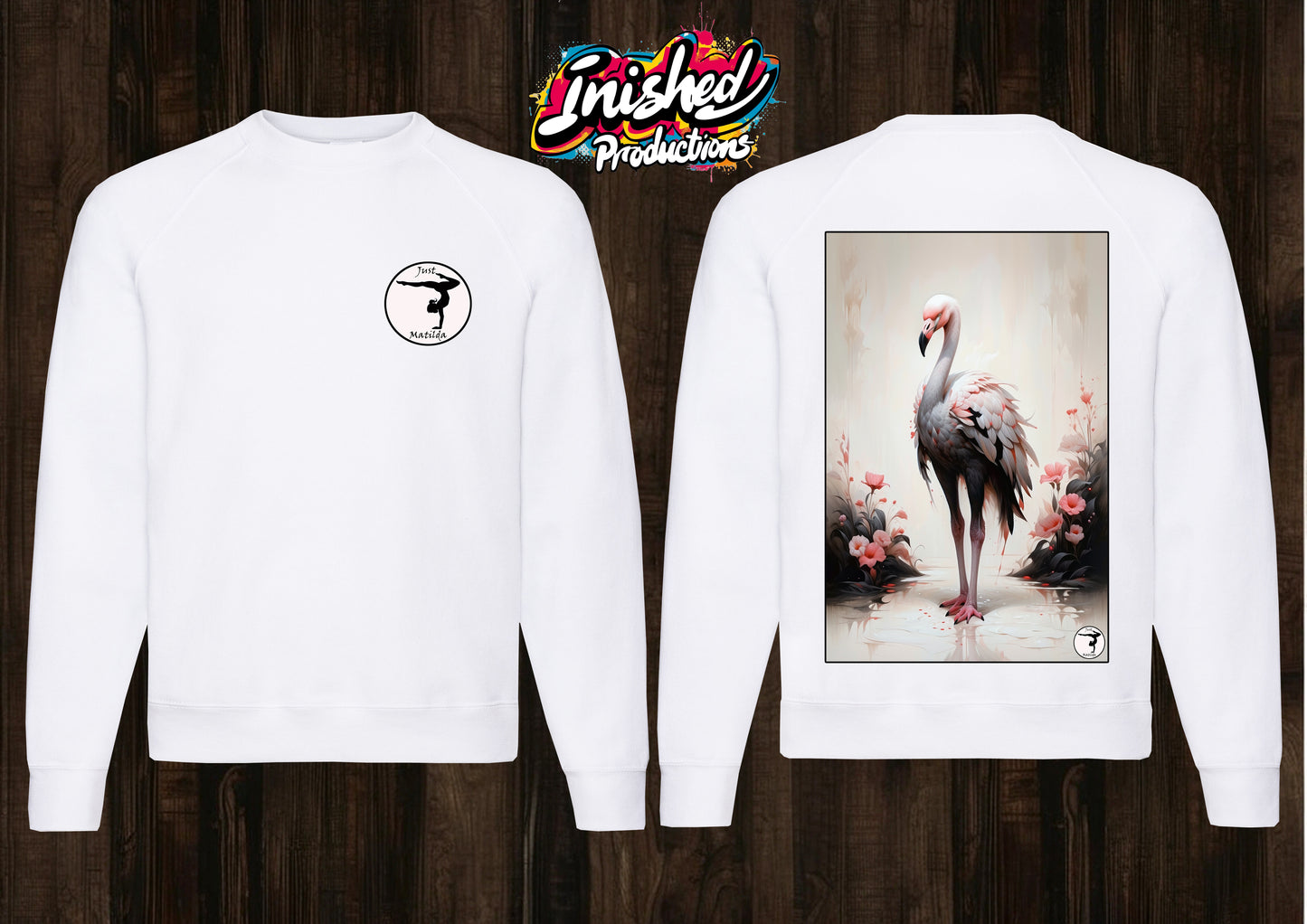 Just Matilda Flamingo unisex white kids sweatshirt 71