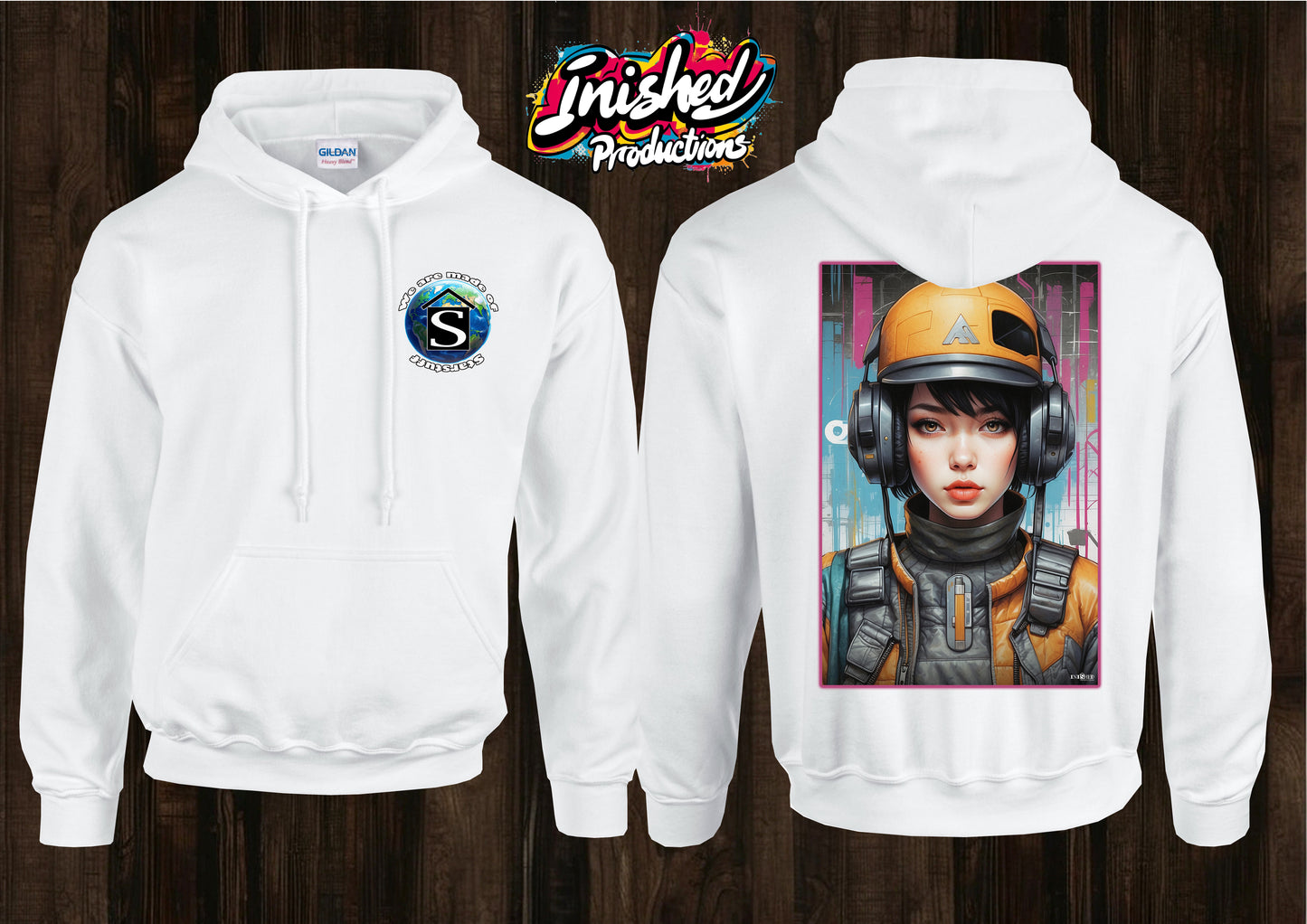 Future workwear graffiti unisex white hooded top 39