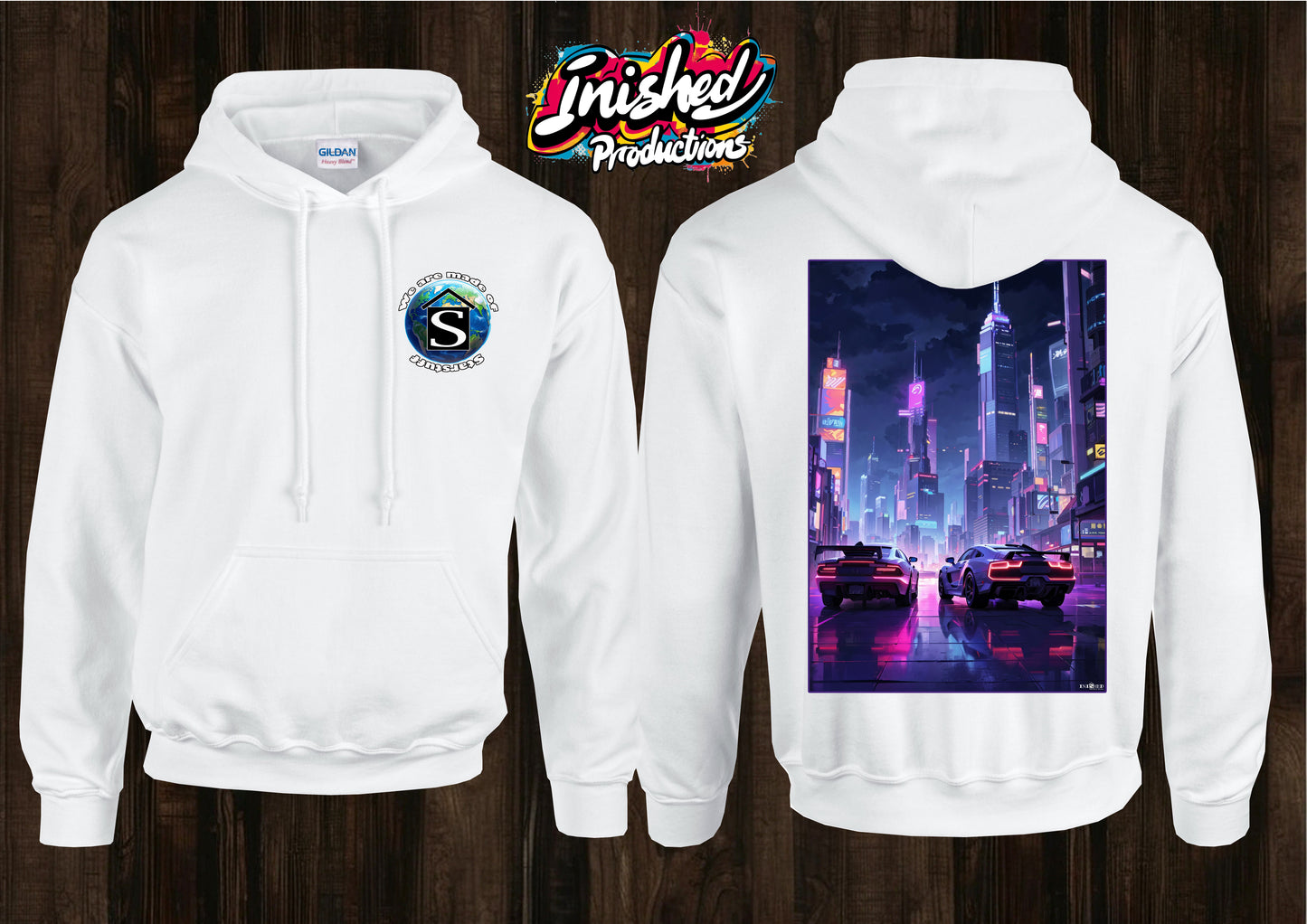 Digital future unisex white hooded top 33