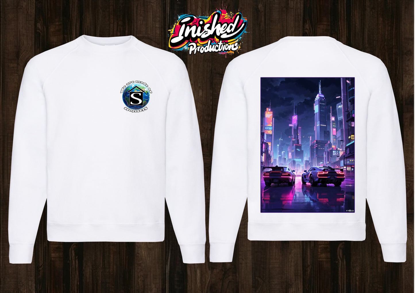 Future car city scape white Classic Sweatshirt 33