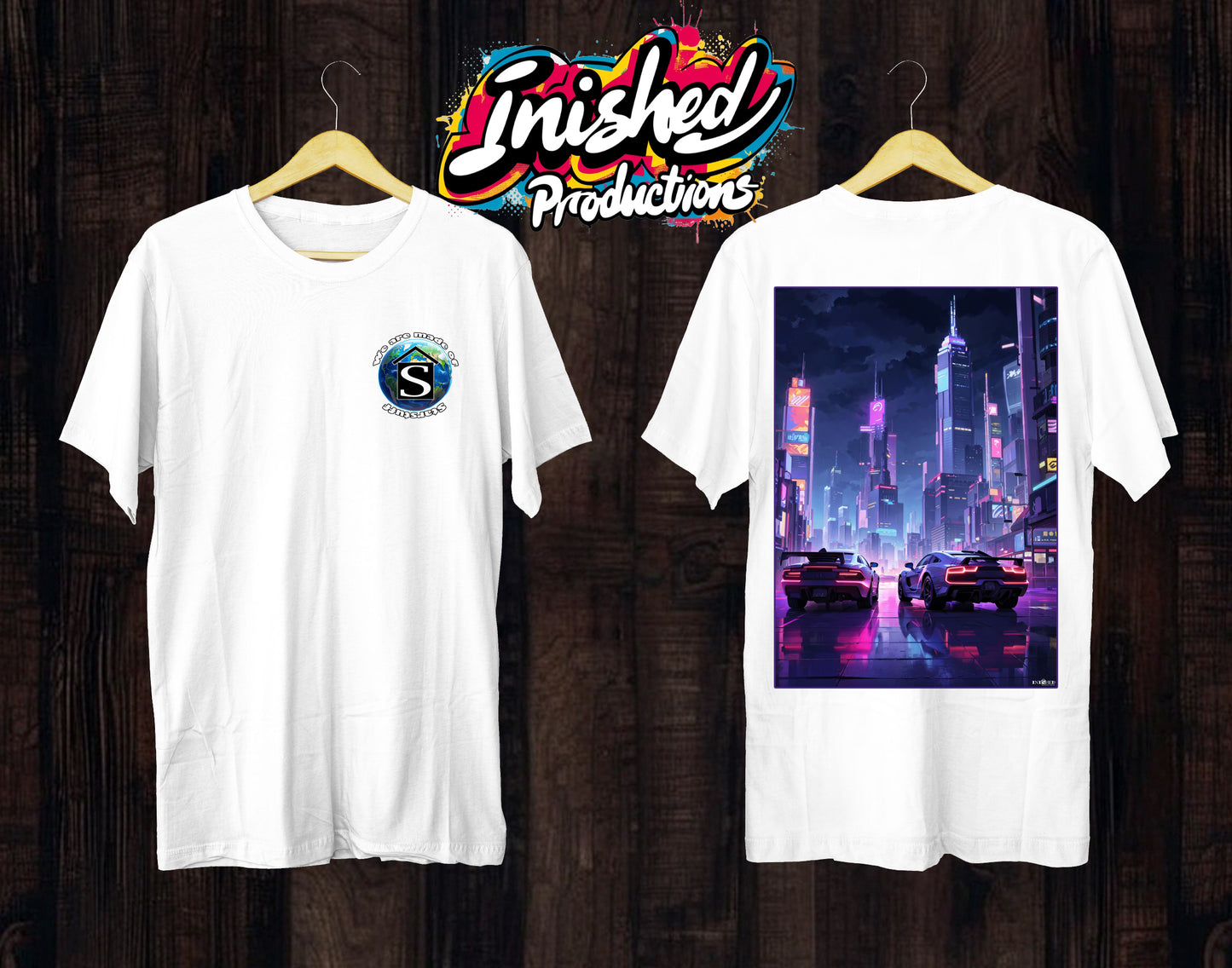 Future car city scape white Unisex short sleeve t-shirt 33
