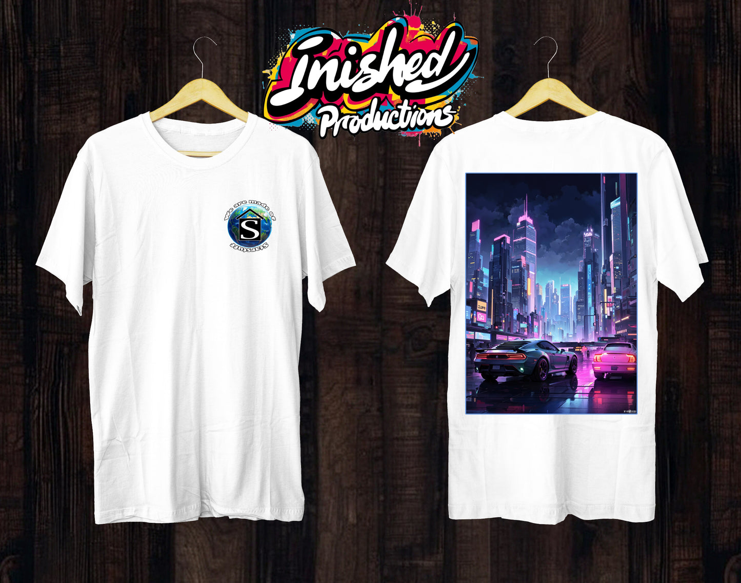 Future car city scape white Unisex short sleeve t-shirt 34