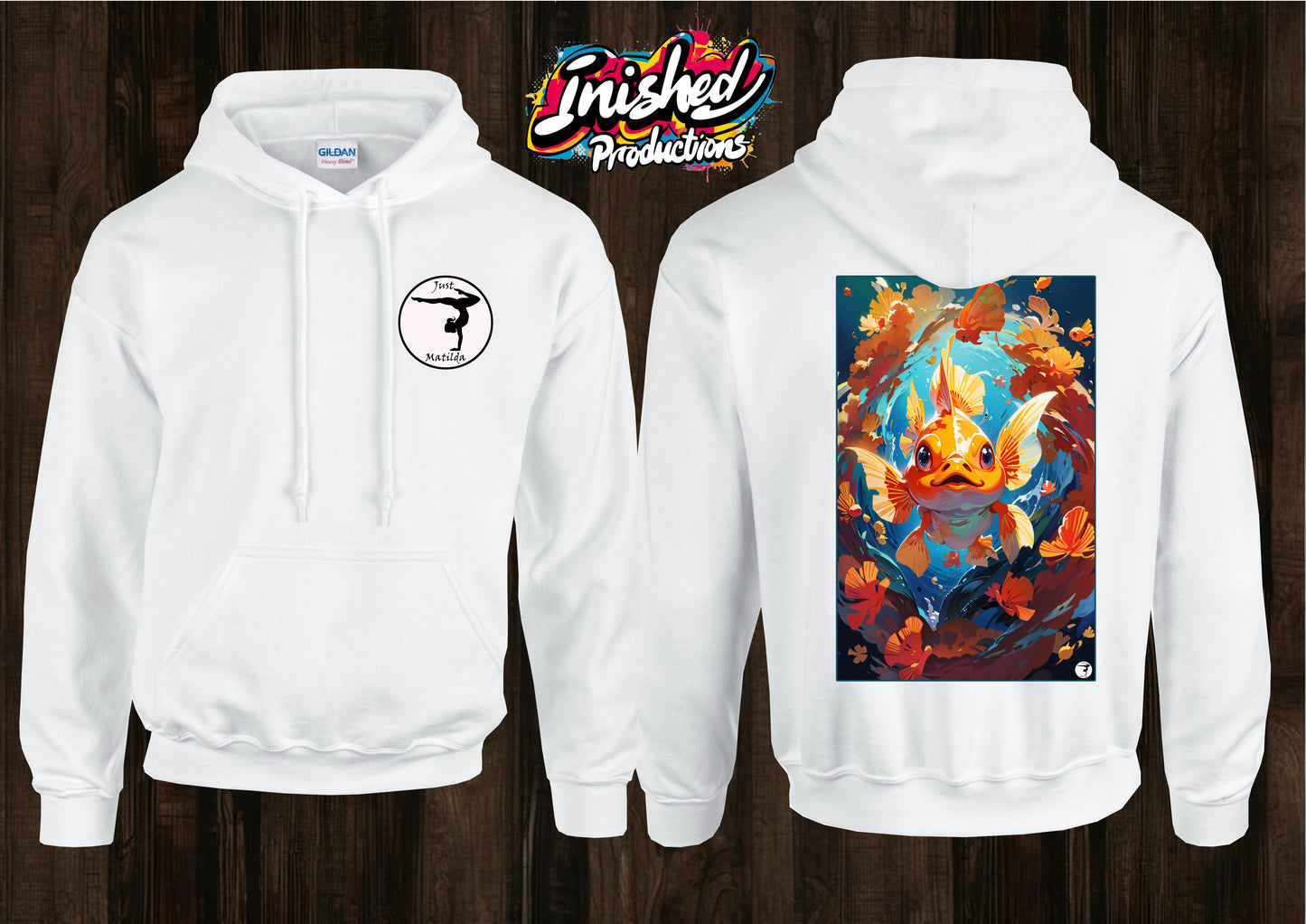 Just Matilda Just gold unisex white kids Hooded top 74