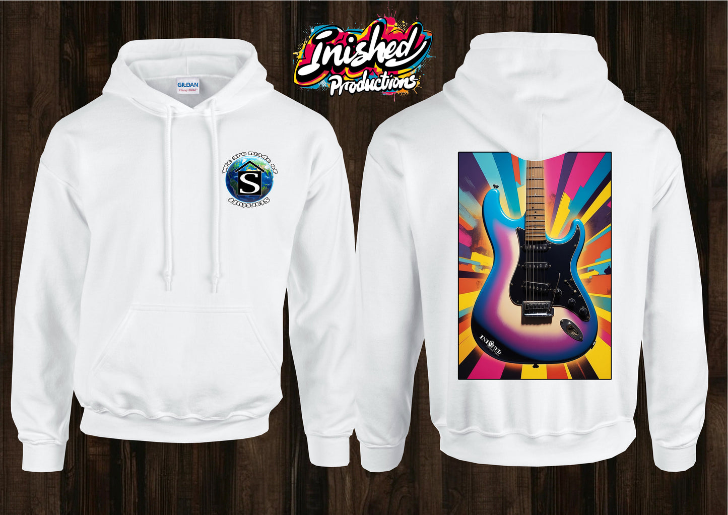 Warhol guitar unisex white hooded top 146