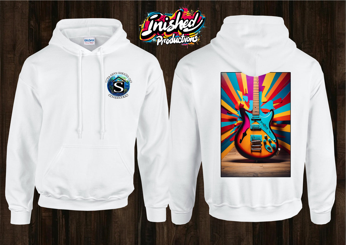 Warhol guitar unisex white hooded top 148