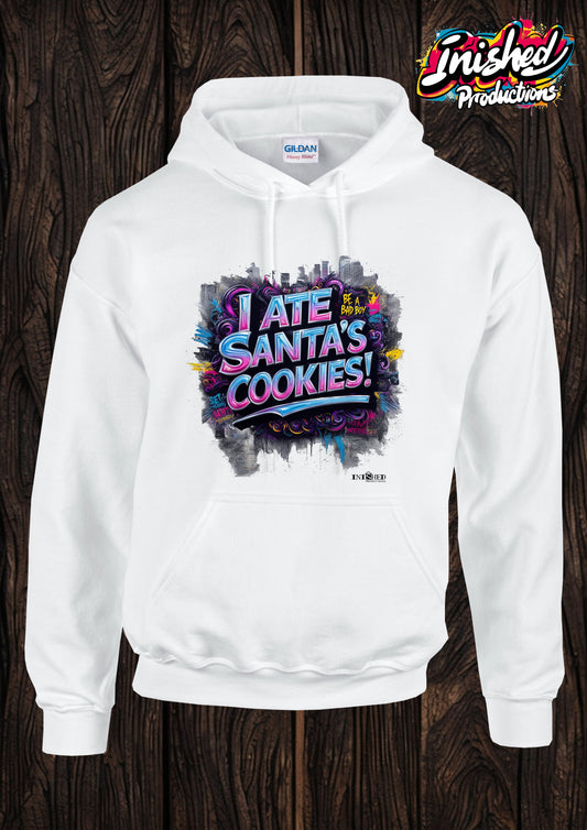 Christmas I Ate Santa's Cookies Unisex adult white Hooded top 155