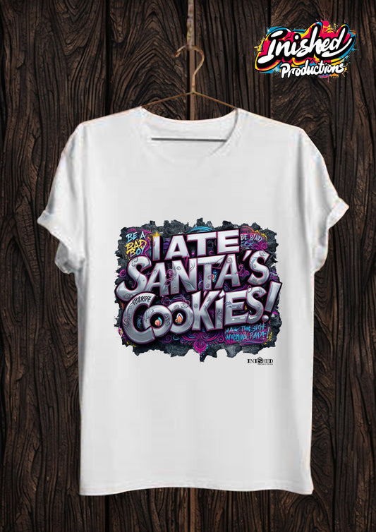 Christmas I Ate Santa's Cookies Kids white short sleeve t-shirt 156