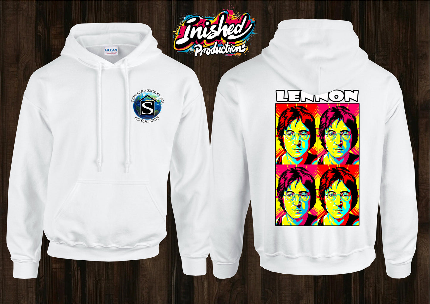 Lennon unisex white hooded top 117
