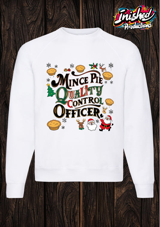 Christmas Mince pie control officer unisex white kids sweatshirt 159