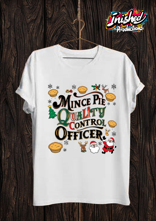 Christmas Mince Pie Control Officer Kids white short sleeve t-shirt 159