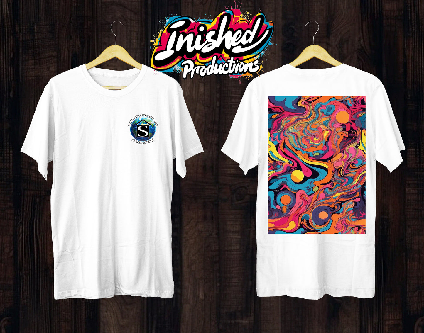 Psychedelic 60s white Unisex short sleeve t-shirt 120