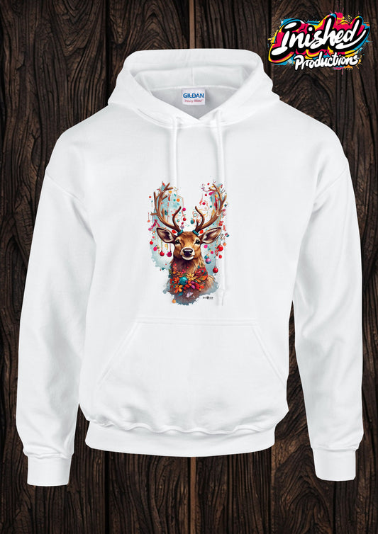 Christmas Reindeer Ball unisex white kids Hooded top 152