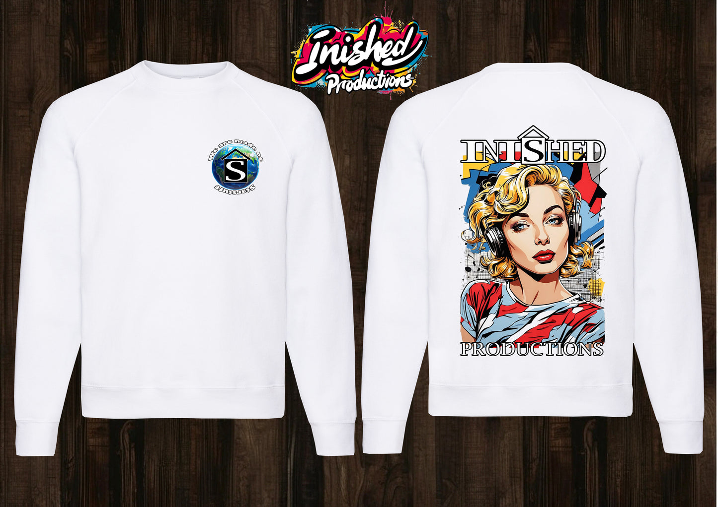 Lichtenstein Headphone girl white unisex Classic Sweatshirt 129