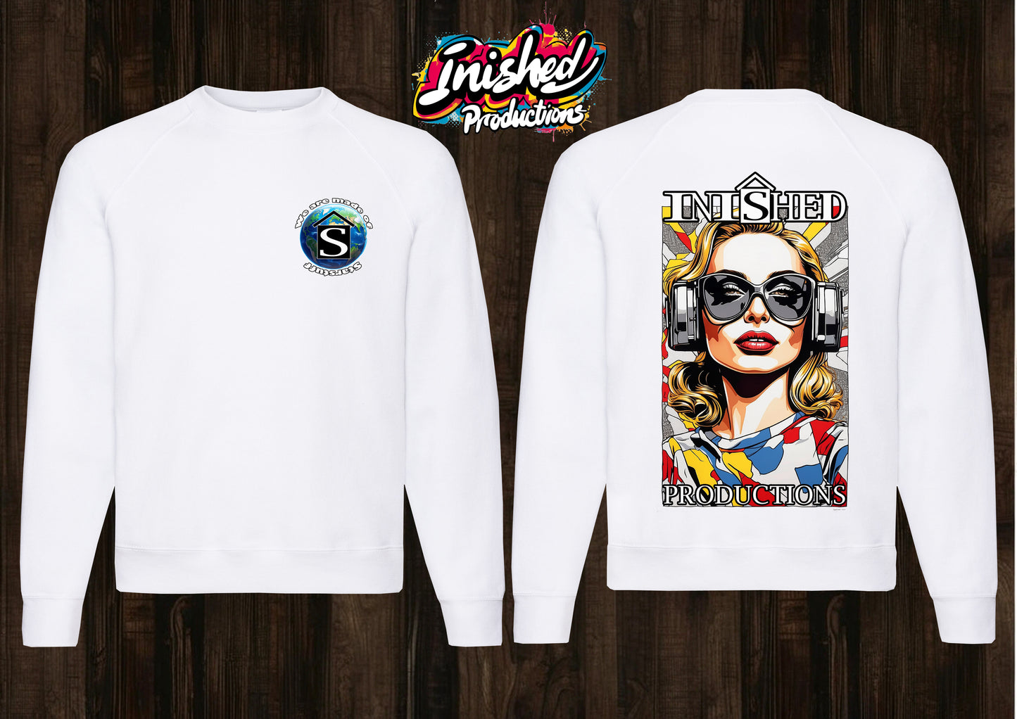 Lichtenstein Headphone girl white unisex Classic Sweatshirt 130