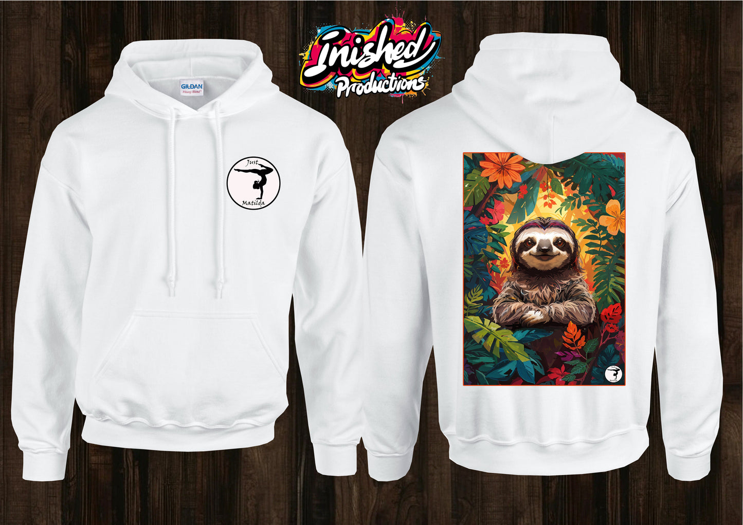 Just Matilda Just Sloth unisex white kids Hooded top 81