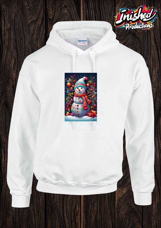 Christmas Snowman unisex white kids Hooded top 154