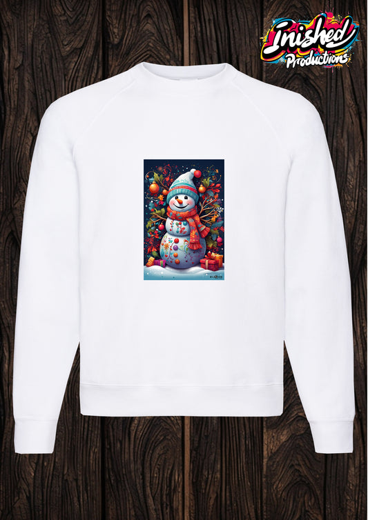 Christmas Snowman unisex white kids sweatshirt 154