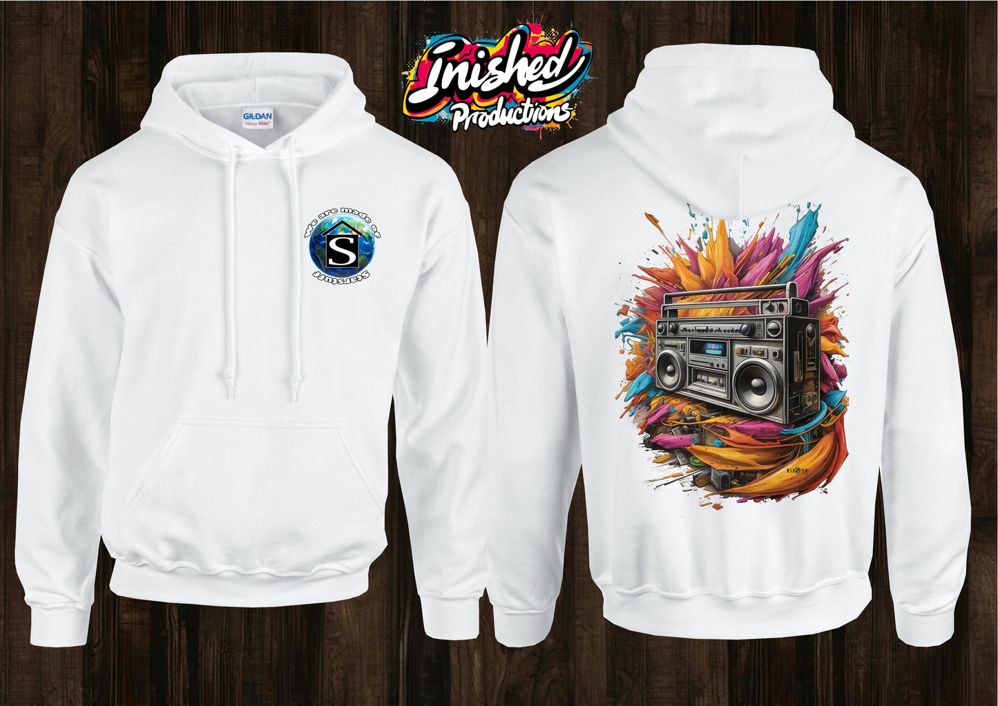 Stereo graffiti unisex white hooded top 52